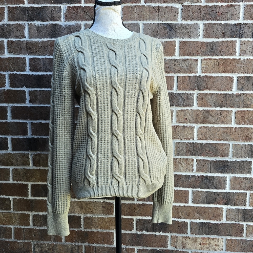 Philosothy Light Green Women's Cable Knit Sweater NWOT